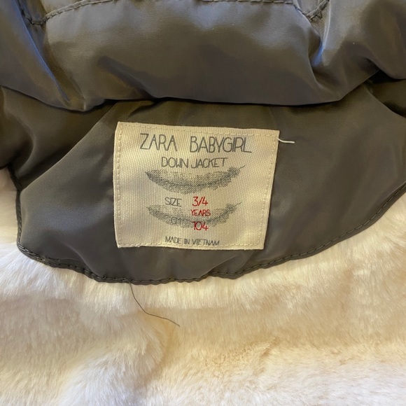 Zara girls down coat - Picture 3 of 4